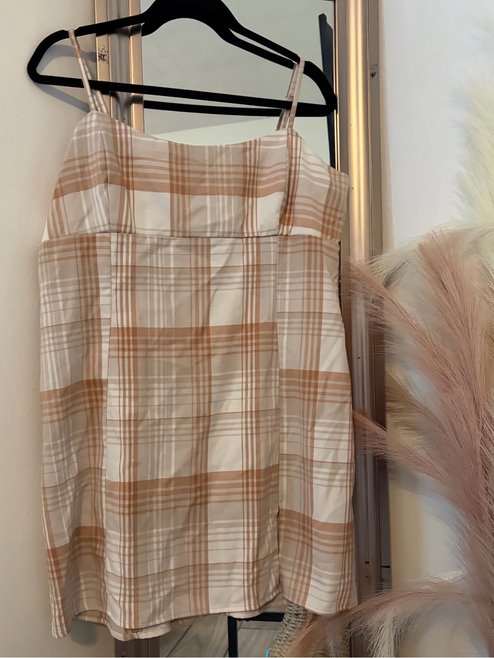 Aeropostale Women's Beige White Plaid Skirt Size XL
